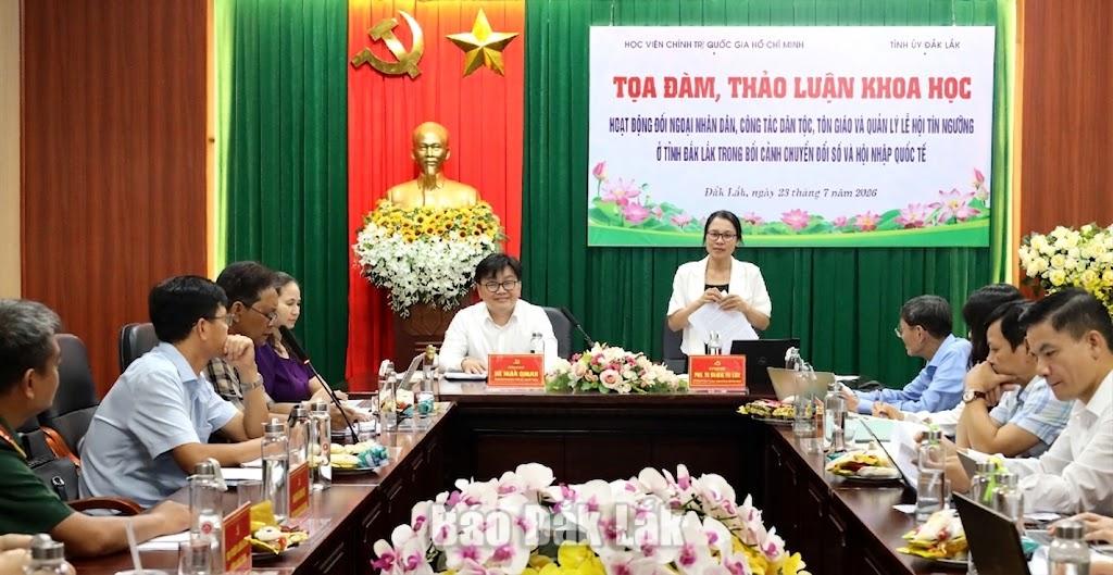 Tọa đàm khoa học Hoạt động đối ngoại nhân dân, công tác dân tộc, tôn giáo và quản lý lễ hội, tín ngưỡng ở tỉnh Đắk Lắk